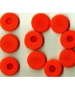 10 Replacement Earbud Soft FOAM CUSHIONS rOund &amp; RED Sponge tips Earpad ... - $18.31