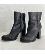 Apt.9 Womans 7 Med Black Soft Faux-Leather Ankle Boot Block Heel Classic... - $23.37 CAD