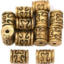 Bali Barrel Antique Gold Plated Beads 8mm 15 Grams 10Pcs Approx. - £5.42 GBP