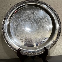WM Rogers & Sons 1972 Victorian Rose 15" Silverplate Platter Round Serving Tray - $39.59