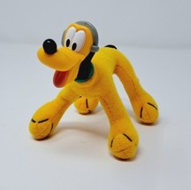 Disney Bendable PLUTO 4&quot; Plush w Plastic Head Headphones Wire Frame VTG Toy Dog - £7.31 GBP