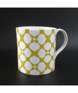 Jonathan Adler Mug White Flower Pattern Yellow Background Coffee Cup - $29.67