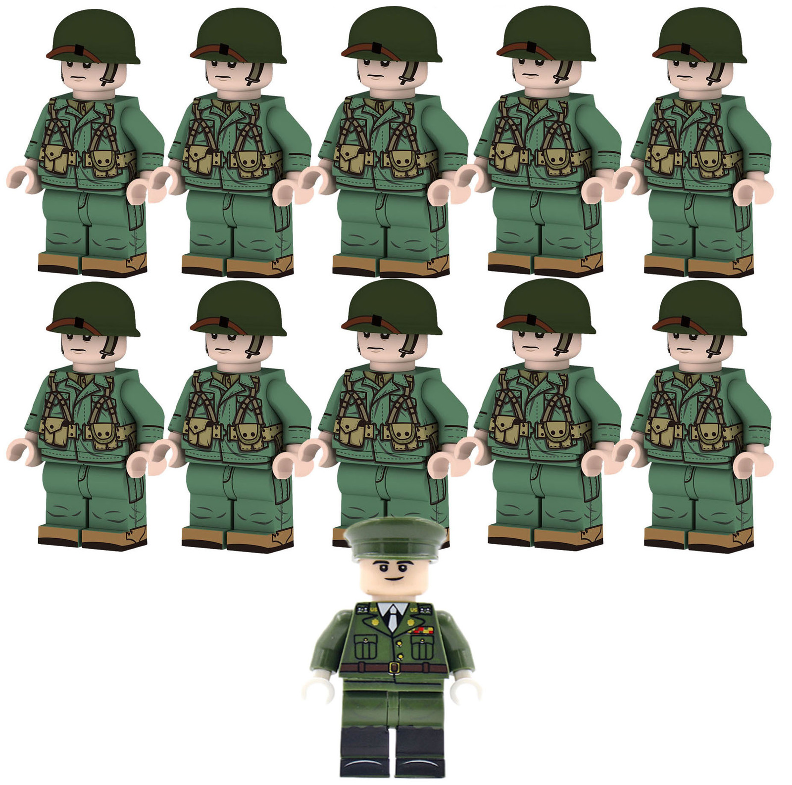 11pcs Normandy Landing Military Collection US Army Set D Minifigures