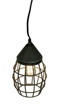 Small Farmhouse Wire Cage Light Pendant in Weathered Zinc - £48.13 GBP