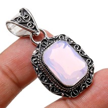 Pink Milky Opal Vintage Style Gemstone Handmade Pendant Jewelry 1.80" SA 2016 - $6.49