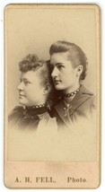 Antique Named Small CDV Circa 1870&#39;S Beautiful Women Nora &amp; Stella Muine (Sp?) - £7.46 GBP