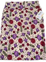 NEW 2.0 LuLaRoe Medium Cream Purple Coral Pink Green Floral Cassie Penci... - $27.71