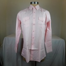 White Horse Men Pink Pearl Snap Up Shirt Sz L Western Rockabilly Snap Cuff FLAW - £7.64 GBP
