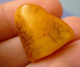e20 Honey Yellow Natural Baltic Amber cabochon gem bead Charm Pendant 2g... - £8.75 GBP