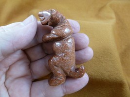 (Y-DIN-TY-706) orange T-REX Tyrannosaurus DINOSAUR gem carving FIGURINE ... - $17.53