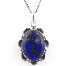 Solid 925 Sterlingsilber Lapislazuli Anhänger Halskette Damen PSV-1751 - £28.41 GBP+