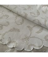 Peacock Alley"MATELASSE" Coverlet 77”x82” White/Taupe Jacquard 100% Cott... - $83.87