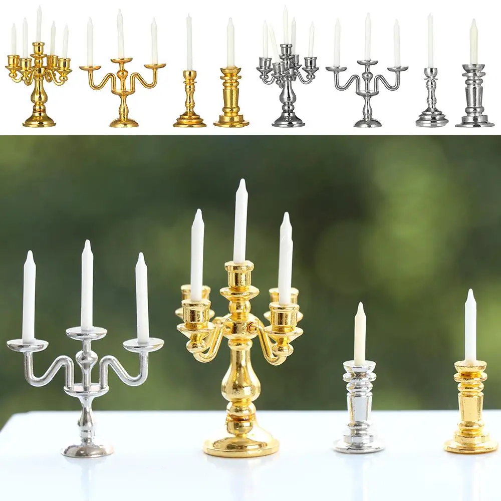 1:12 Scale Dollhouse Candle Holder Miniature Candlestick Doll Accessories - $6.95+