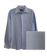 Hugo Boss Blue White Zig Zag Print Dress Shirt 16 Neck 34/35 - $64.41 CAD