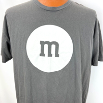 M And M&#39;s Candy T Shirt 2 XL Gray Crew Neck White Round Logo - £15.74 GBP