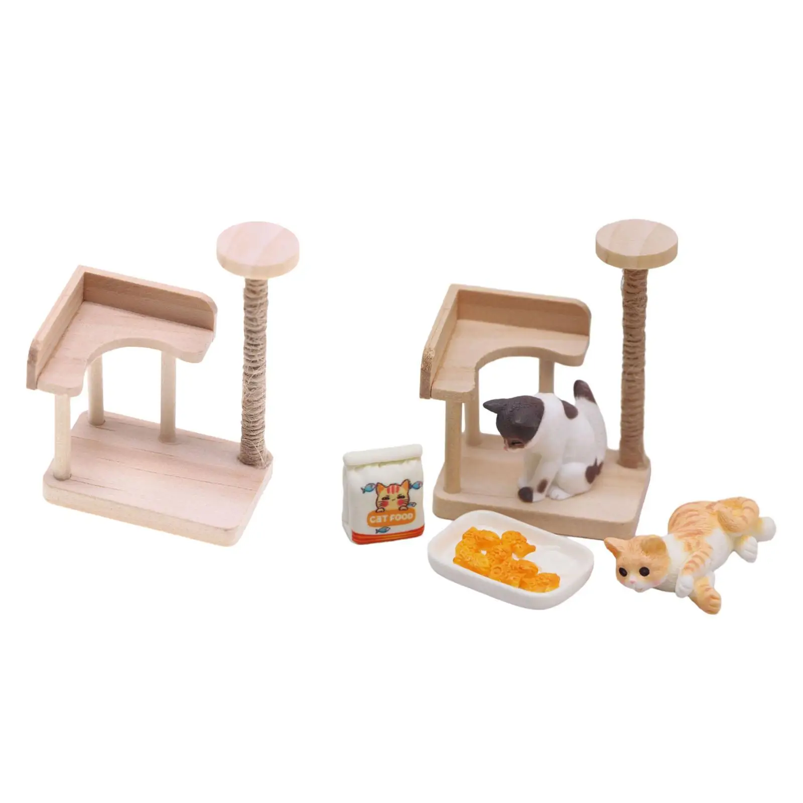 Cat Scratch Post Pretend Play 1/12 Dollhouse Cat Climbing for DIY Scenery - £11.91 GBP+