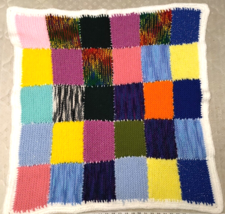 Handmade Crocheted Multicolor Infant Blanket  33&quot; x 33&quot; Square Beautiful! New! - £16.26 GBP