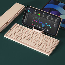 Mini Folding Bluetooth Keyboard Wireless Keypad Support3 Devices With Stand Rech - £78.59 GBP