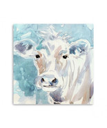 HomeRoots 40 x 40 in. Watercolor Soft Pastel Cow Blue Canvas Wall Art - $242.90