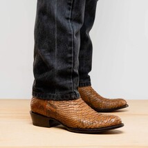KANSAS Genuine Snake Skin Cowboy Boot from the Western Collection Cognac image 6