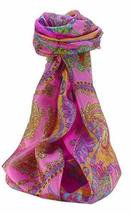 Mulberry Silk Traditional Long Scarf Shipra Pink by Pashmina &amp; Silk - £19.12 GBP