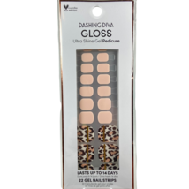 NEW Dashing Diva Gloss Ultra Shine Pedi Nail Strips Leopard Pink White Gold Toe - £11.63 GBP