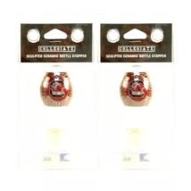 2pk NCAA South Carolina Gamecocks Sculpted Ceramic Wine Bottle Stopper Plug - £12.35 GBP