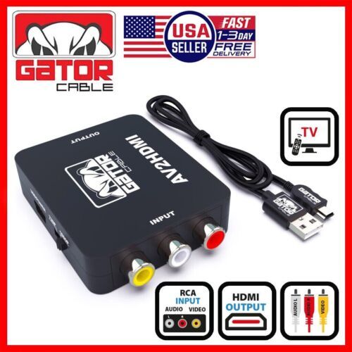 RCA AV to HDMI HD Converter Adapter Composite 3RCA CVBS Audio Video Wii ... - $9.99