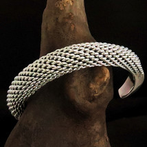 Sterling Silver Bracelet, Minimalist Cuff Bracelet, Mens Bracelet, Handmade Gift - £148.59 GBP