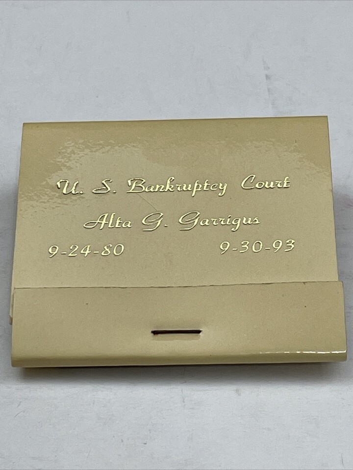 Matchbook U S Bankruptcy Court  Alta G. Garrigus  9 - 24 - 80    9 - 30 ... - $12.38