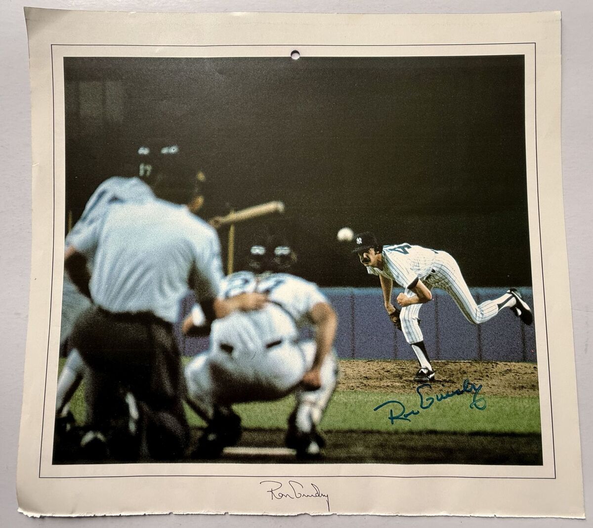 Ron Guidry Autographed 11x12 Calendar Page - New York Yankees - $25.00