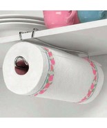 Under the Shelf Kitchen Wall Mount Bathroom Paper Towel Holder Chrome Metal - £8.68 GBP