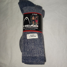 Headsox Crew Socks 2 Pair, Large, Gray Colored, Made in the U.S.A - $9.93