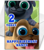 PUPPY DOG PALS Personalised Birthday Card - Large A5 - Disney Puppy Dog - £3.23 GBP