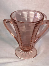 Pink Block Optic Sugar Bowl Mint Depression Glass - $14.99