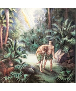 1922 Adam &amp; Eve Driven From Garden Color Plate Art Print Bible Story DWSS2 - $24.99