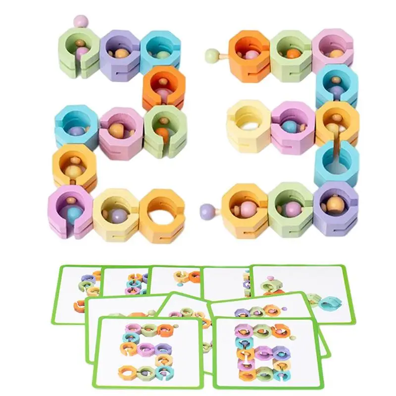 Kids Building Blocks Toy Colorful Educational Wooden Stacking Blocks Set Natural - £29.31 GBP
