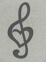 Treble Clef Heart Musical Music 12&quot; Note Wood Wall Art Decor - £12.74 GBP