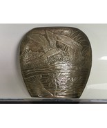 Old Antique Chinese Brass Bronze Small Vase Engraved Birds and Flowers - $865.45 MXN