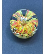 Multicolor Flower Glass Paperweight Kaleidoscope Confetti Swirl Bubble V... - £22.31 GBP