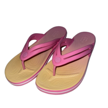 Crocs Pink Ombré Flip Flops Women’s Size 9 Sandals Shoes - $18.99