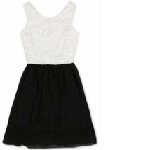 Girls Dress Holiday Party Black White Speechless Sleeveless Lace Chiffon-sz 8 - £23.74 GBP