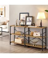 Large Console Sofa Table With 3-Tier Storage Bookshelves Hallway Entrywa... - $114.40+