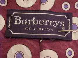 Burberrys Of London Circles Maroon White Men&#39;s Hand Sewn 100% Silk Neckt... - $9.89