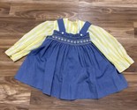 Vintage Sears Winnie the Pooh Dress Girl&#39;s Size 4 Perma Prest Chambray D... - $15.19