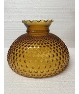 Vintage Amber Glass Hobnail Parlor Hurricane Lamp Shade - 10&quot; Fitter - $189.55 CAD