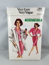 Vogue Very Easy Jacket Top Skirt Sewing Pattern 7253 Vintage 1988 Cut - $7.68