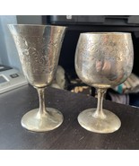 Pair of 2 Beautiful Silver Plate Goblets. Marked Pakistan G. Silver - £16.02 GBP