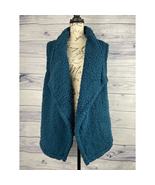 Eddie Bauer Fireside Plush Vest Womens S Sleeveless Soft Peacock Blue NW... - £13.54 GBP