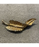 Vintage Monet Twisted Leaf Gold Tone Brooch Pin KG Estate Fashion Jewelry - $14.84